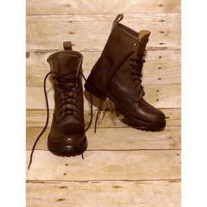 Ecote Urban Outfitters Brwn Leather Combat Boots 6